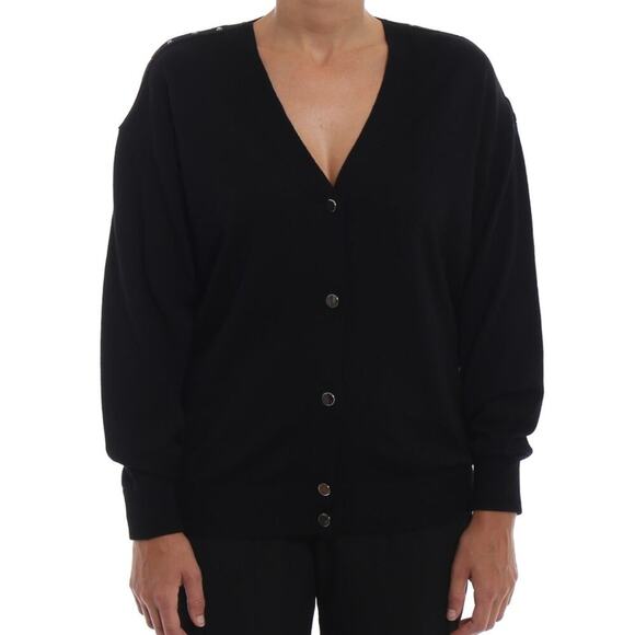 Alexander Wang Tulle Open Back Merino Wool Cardigan - Picture 1 of 9